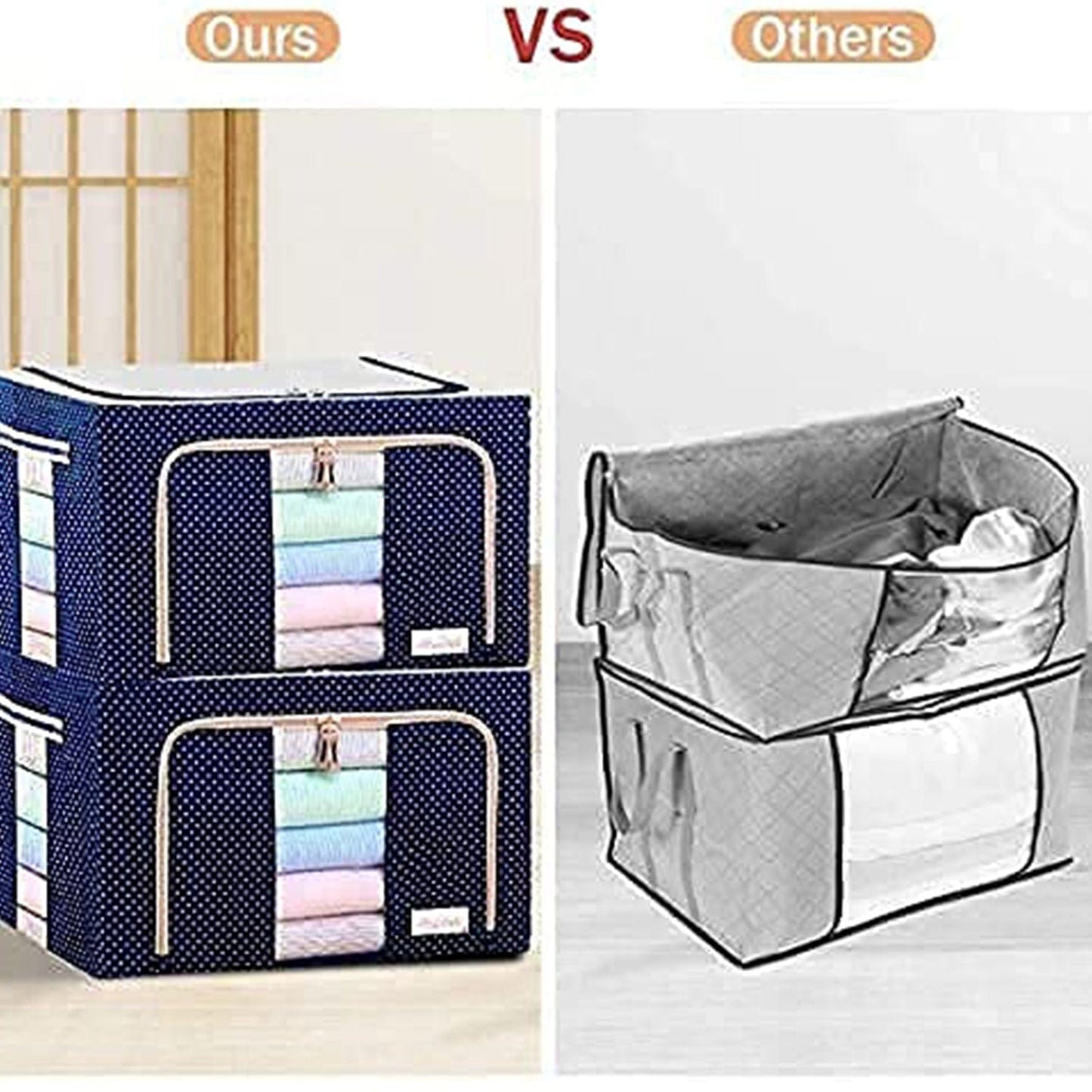 Containzio™️Foldable Steel Frame Clothes Organizer Bag